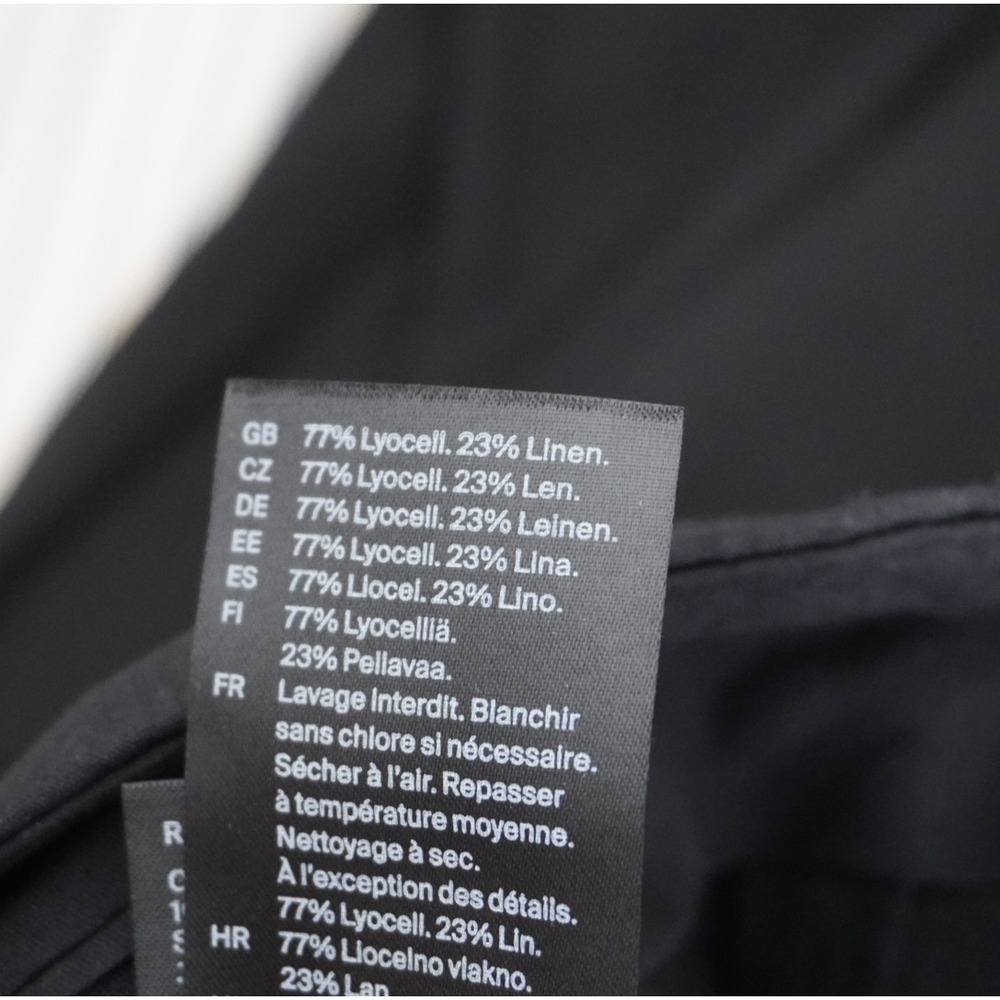 COS Black Wide‎ Leg Trousers Lyocell Linen Blend High Waisted Pants Size 2 - Picture 9 of 15
